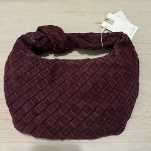 Moda Luxe Burgundy Woven Shoulder Bag